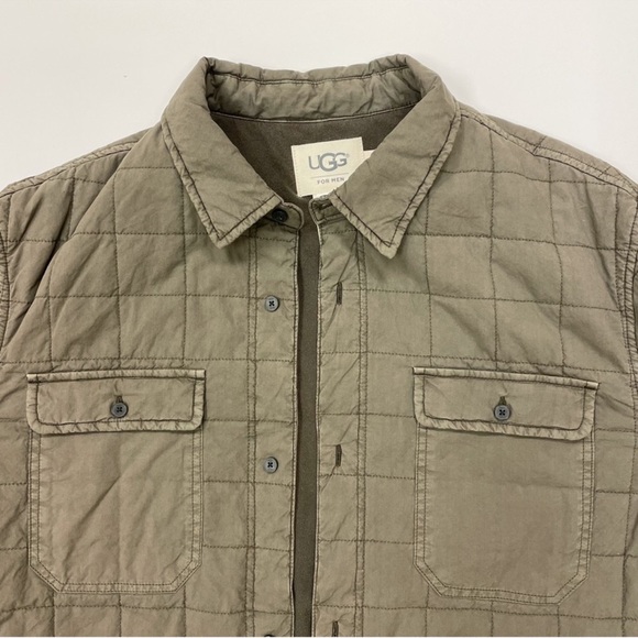 UGG Trent Quilted Shirt Jacket in Olive, Size XL - Picture 2 of 13